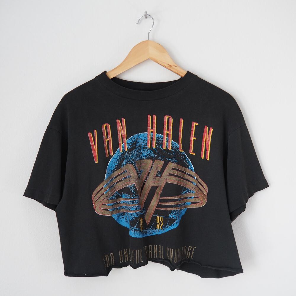 Vintage Thrashed Van Halen Tour Crop Top